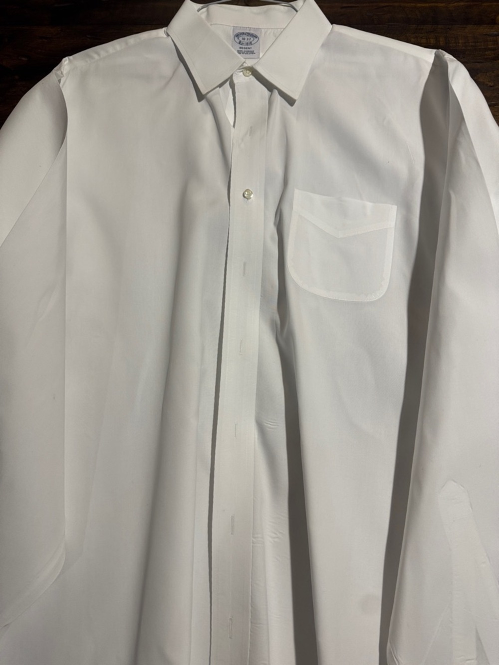 Brooks Brothers White Men's Regent Dress Shirt - Point Collar, 100% Cotton